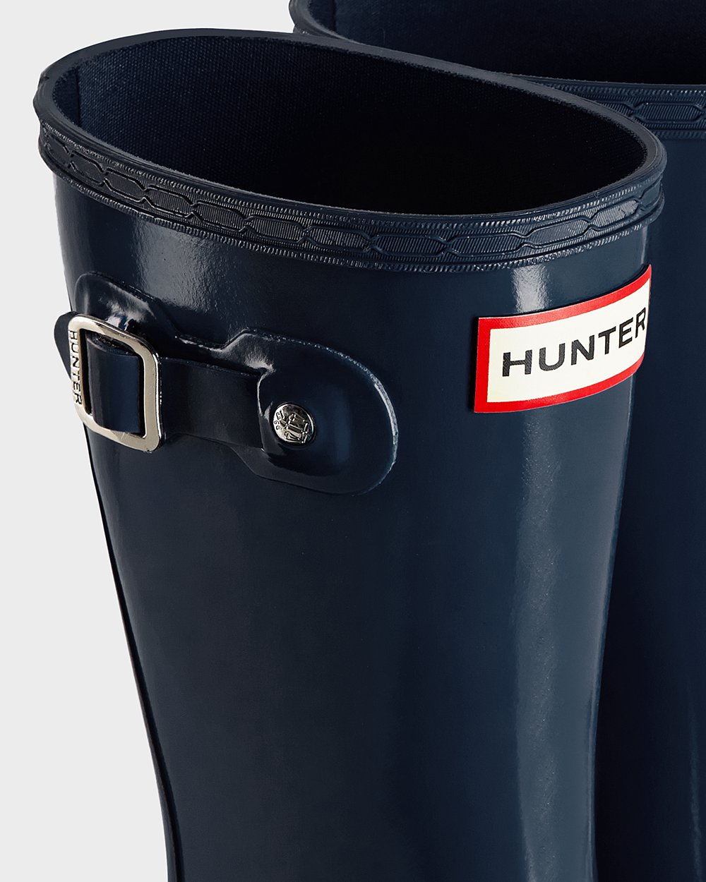 Hunter Original Little Gloss Rain Boots - Outlet Store Kids Navy - AKEBCM985